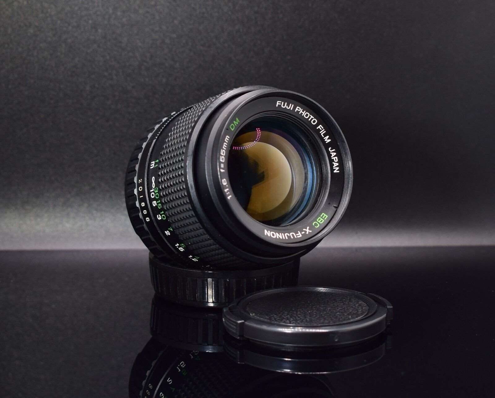 Rare Fujifilm Camera Lens X-Fujinon  f1.6 55mm DM with Front Rear Caps AX Mount