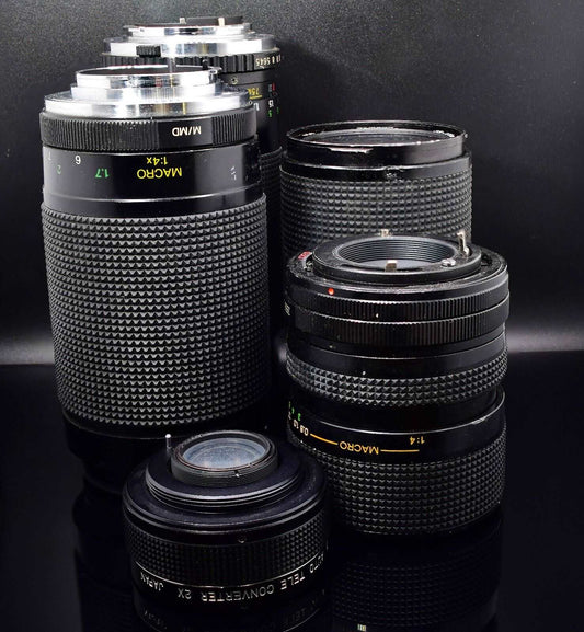 Lens Collection 5 Lenses 1 M42 Tele Converter Miranda Tamron B&H PK C/FD  M/MD