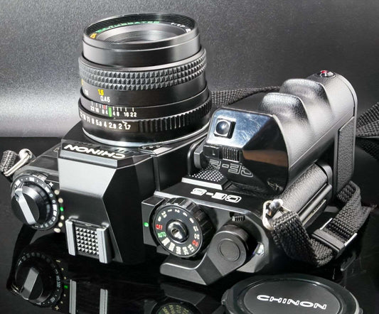 Chinon CE-5 SLR 35mm Film Camera Kit  50mm and 55mm-225mm Lenses Power Winder