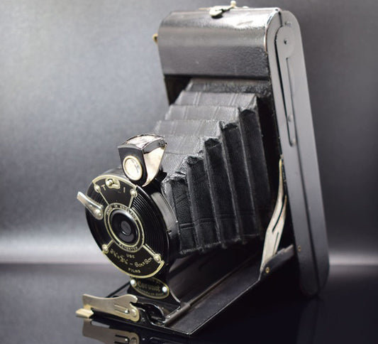 Vintage Coronet Folding Camera 120 Film Black 1920's UK Made Collectors Piece