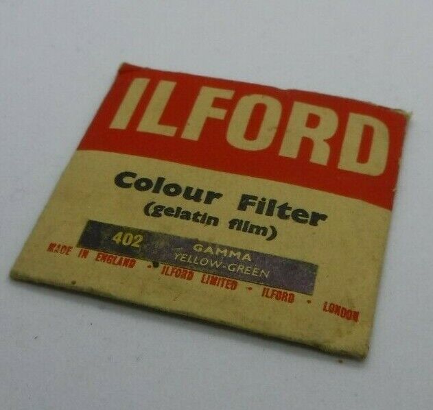 Camera Filter Ilford Gamma 402 Gelatin Film Colour Filter in Original Packaging